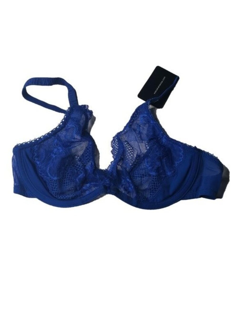 Wacoal Blue Underwire Lace Bra With Adjustable Straps & Scallop Trim - Picture 2 of 5